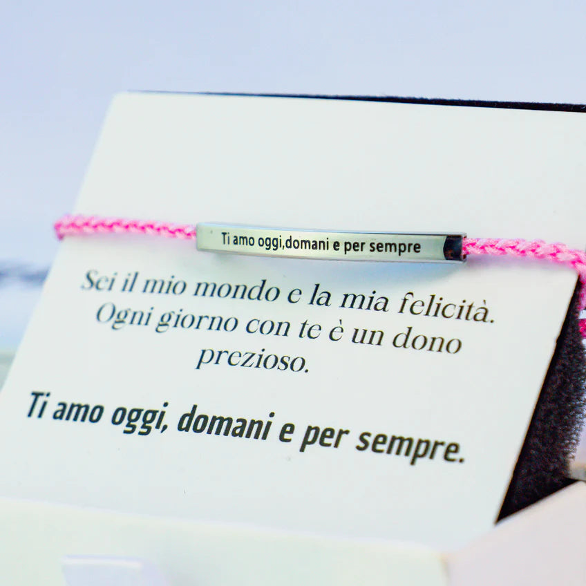 Armband mit Gravur "Ich liebe dich heute, morgen und immer".