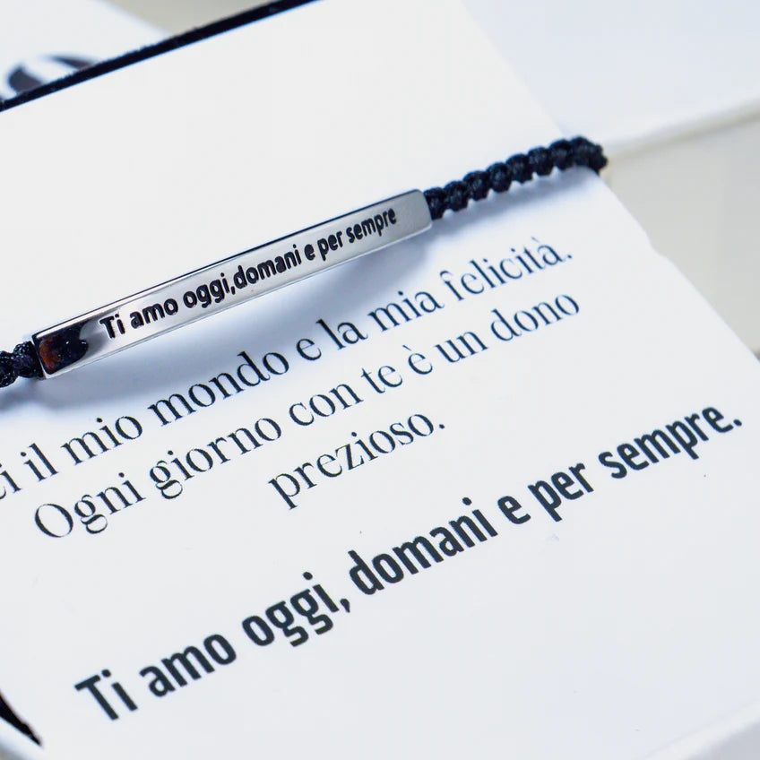 Armband mit Gravur "Ich liebe dich heute, morgen und immer".