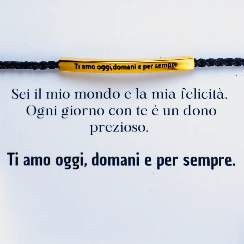 Armband mit Gravur "Ich liebe dich heute, morgen und immer".