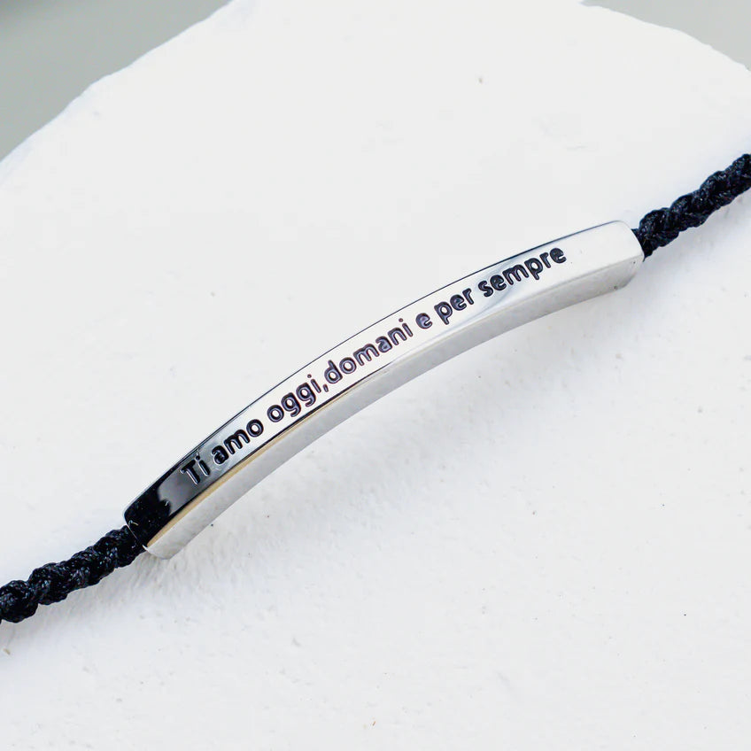 Armband mit Gravur "Ich liebe dich heute, morgen und immer".