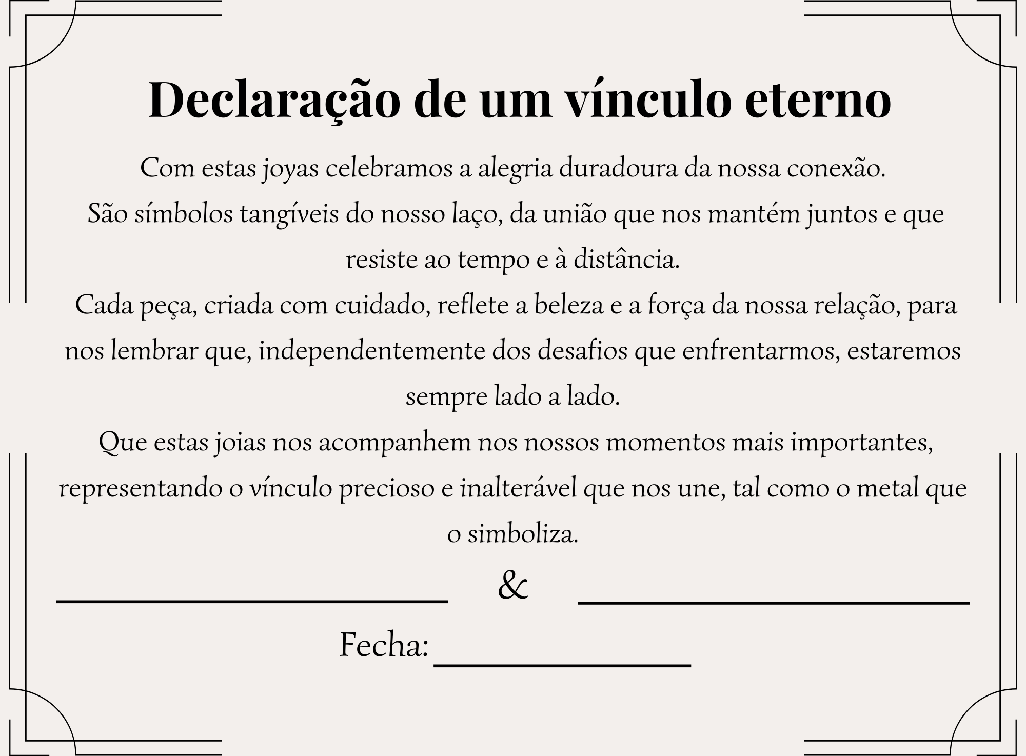 ERKLÄRUNG DER EWIGEN BINDUNG